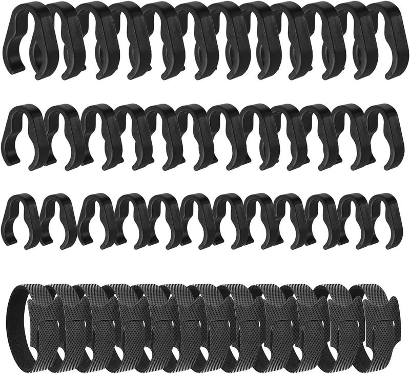 ALEKOR Microphone Stand Cable Clips - Boom Pole Cable Clips Clamp Plastic Mount - Multiple Sizes with Cable Ties (48 PCS) - Image 1